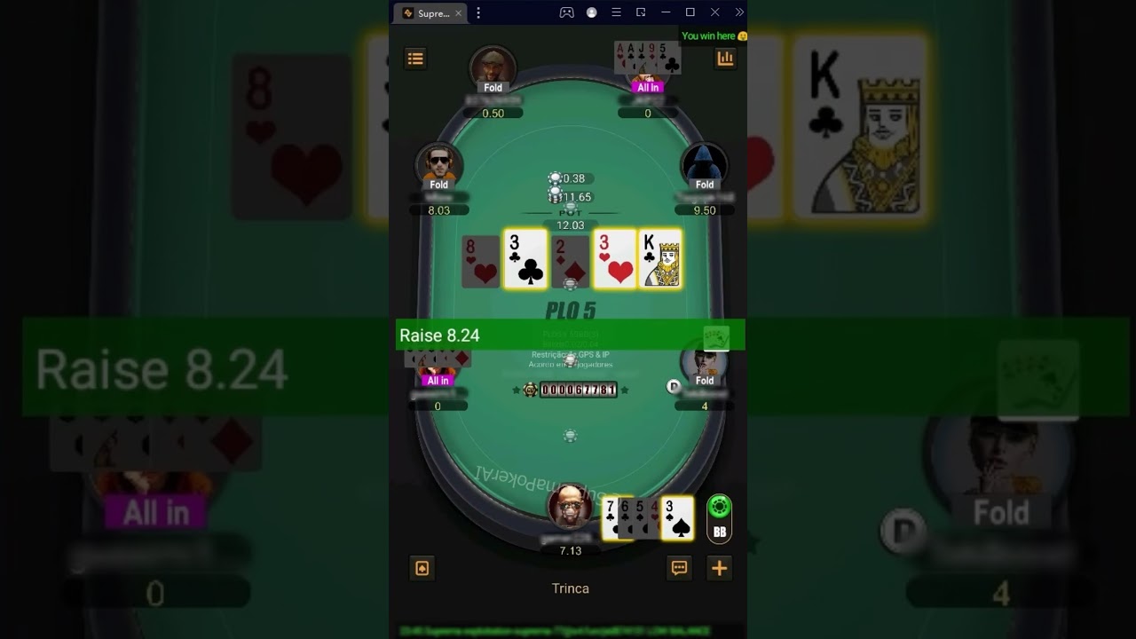 Poker Bot AI in action on Suprema Poker
