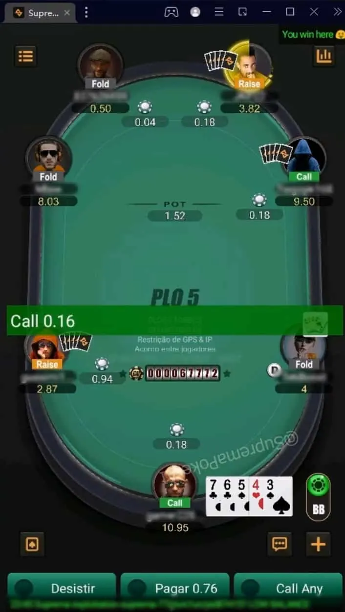 Suprema Poker bot screenshot