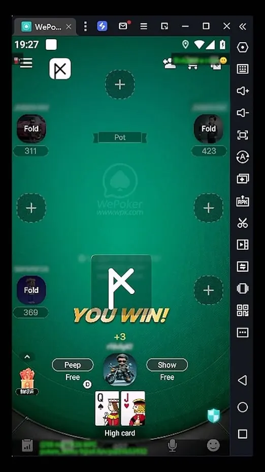 WePoker (WPK) bot screenshot