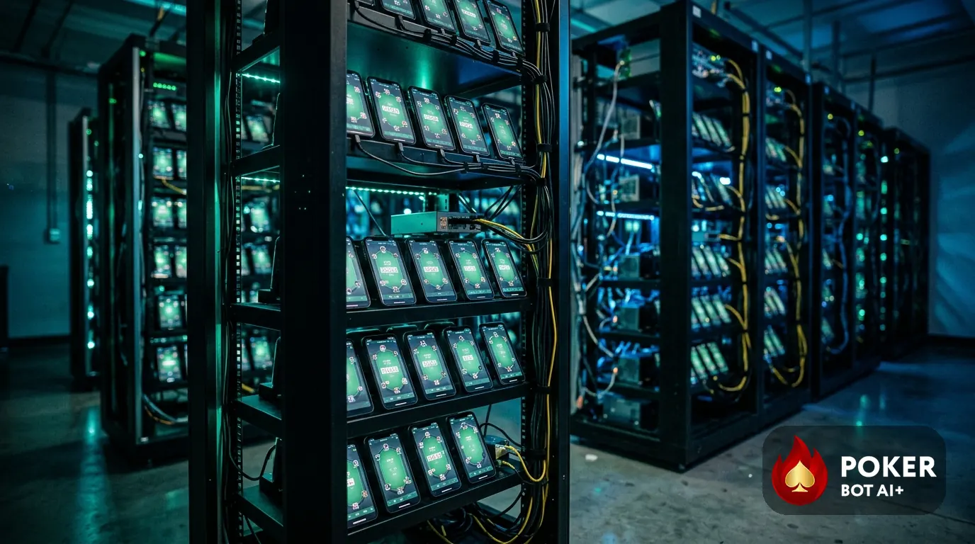 Poker bot farm devices servers multi-account operation 2026