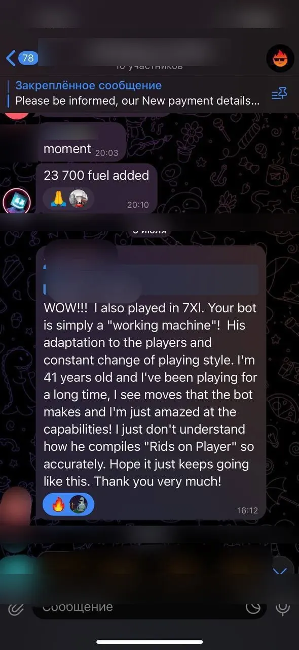 Client review: the bot is a 'working machine', adapting to players in real time