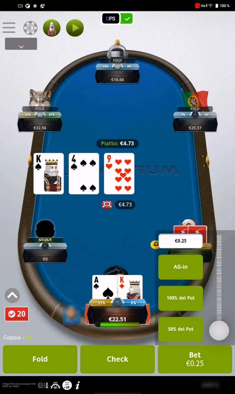 Sportium Poker bot screenshot