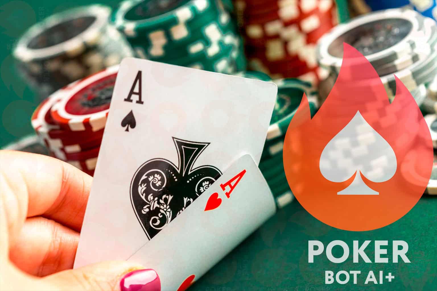 A player's hand holding an ace and king of spades on a poker table with chips, symbolizing the Stealth Tactics of Russian AI Poker Bots.