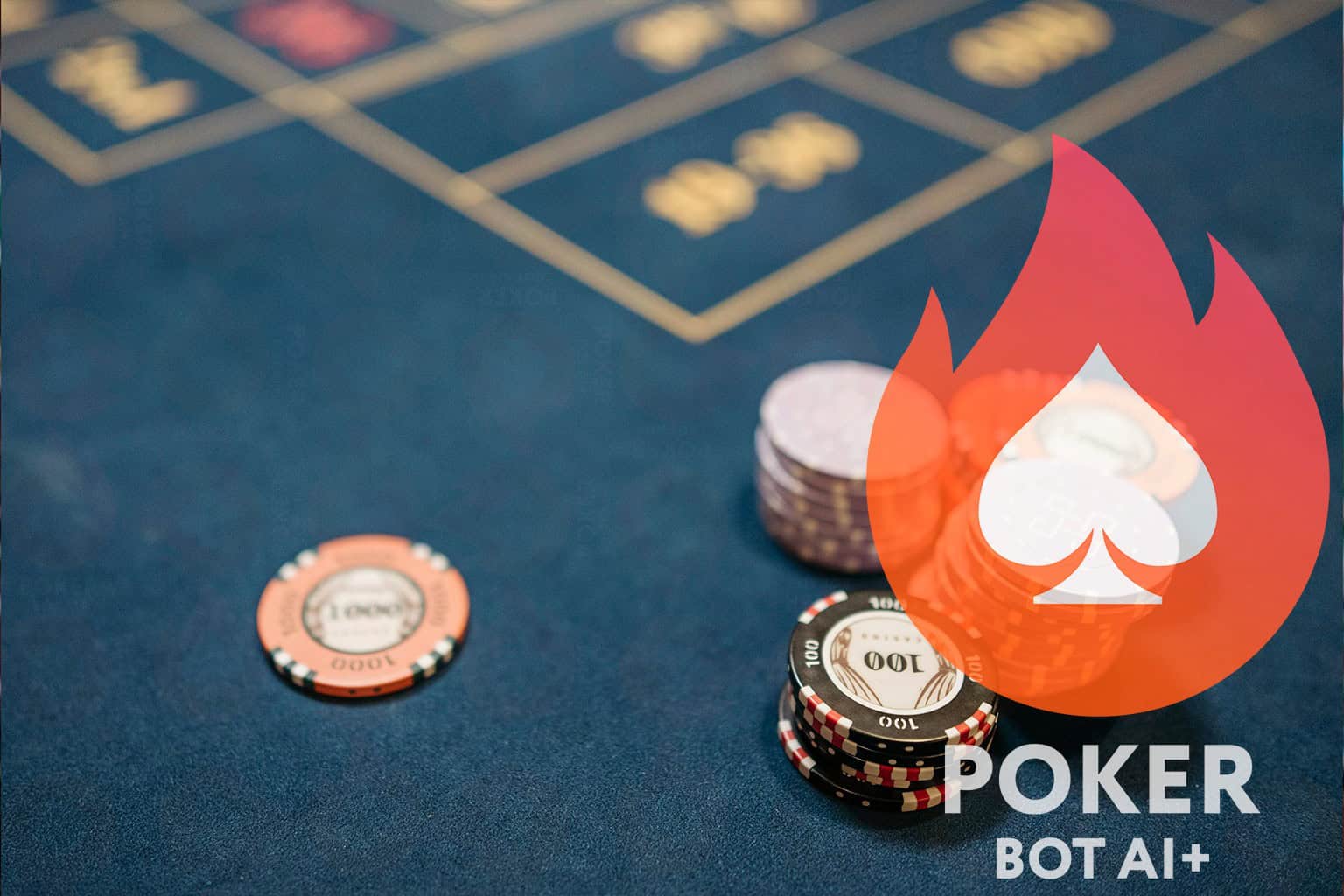 Pilas de fichas de póker sobre una mesa azul, simbolizando la rentabilidad analizada por un bot de póker con IA.