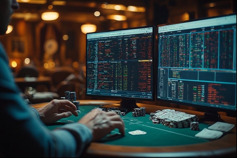 AI poker bot evaluation data — decision log comparison