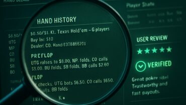 Verified user review of a poker bot with magnified hand history data and five-star rating