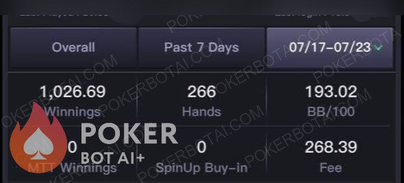 PokerBROS bot — anonymized customer screenshot