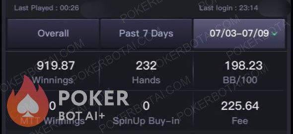 PokerBROS bot — anonymized customer screenshot