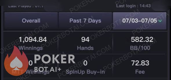 PokerBROS bot — anonymized customer screenshot