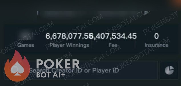 PokerMan bot — anonymized customer screenshot