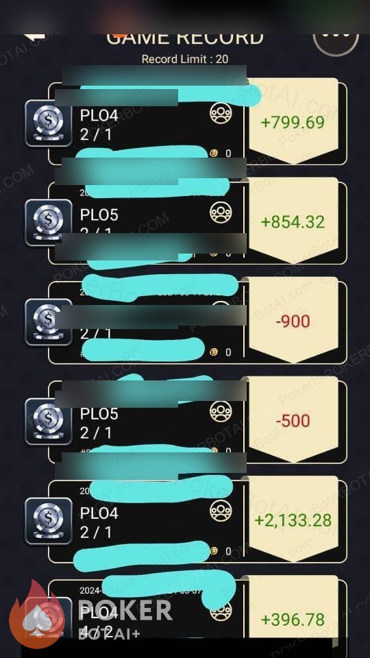 Pokerrrr 2 bot — anonymized customer screenshot