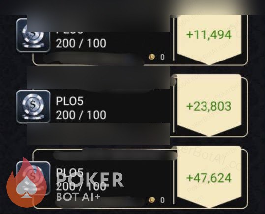 Pot-Limit Omaha bot — anonymized customer screenshot
