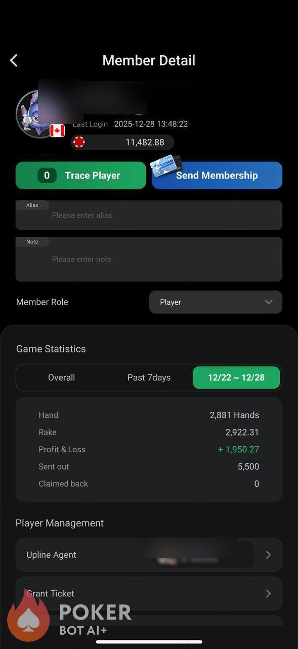 PPPoker bot — anonymized customer screenshot
