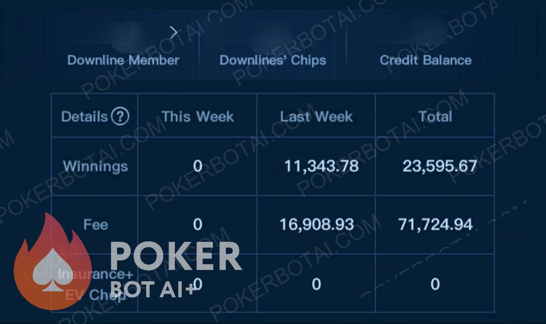 X-Poker bot — anonymized customer screenshot