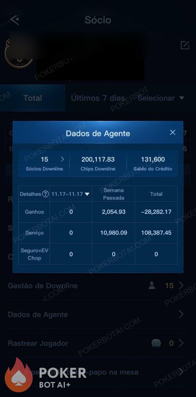 X-Poker bot — anonymized customer screenshot